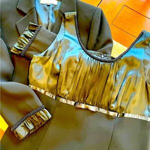 Two piece black evening sleeveless dress & a jacket by Tahari